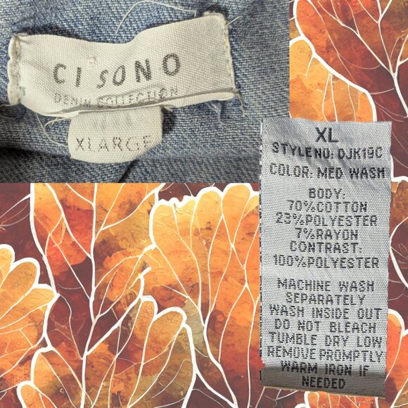 Ci Sono Size L (marked XL) Denim Jacket with Grey Knit Sleeves - Picture 7 of 7